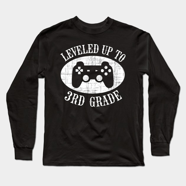 Leveled Up To 3rd Grade Gamer Back To School Long Sleeve T-Shirt by kateeleone97023